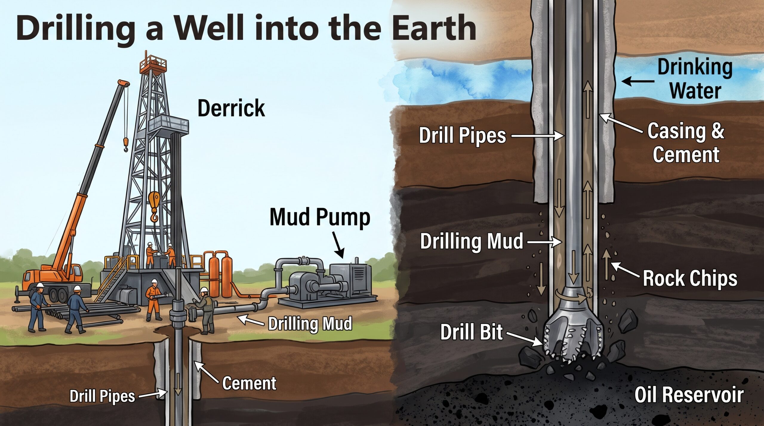 Drilling a Well into the Earth